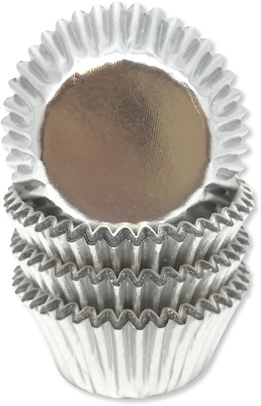 Mini Cupcake / Petit Four Silver baking Cases - pack of 60