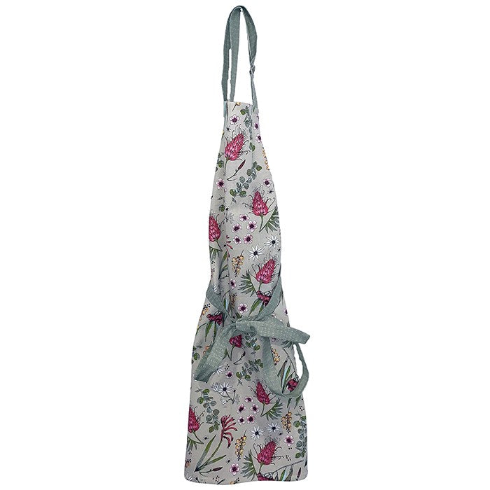 Organic Native Floral Apron with Pocket and adjustable Strap