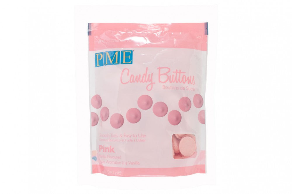PME Light Pink Candy Buttons Vanilla Flavoured Melts - The Cooks Cupboard Ltd