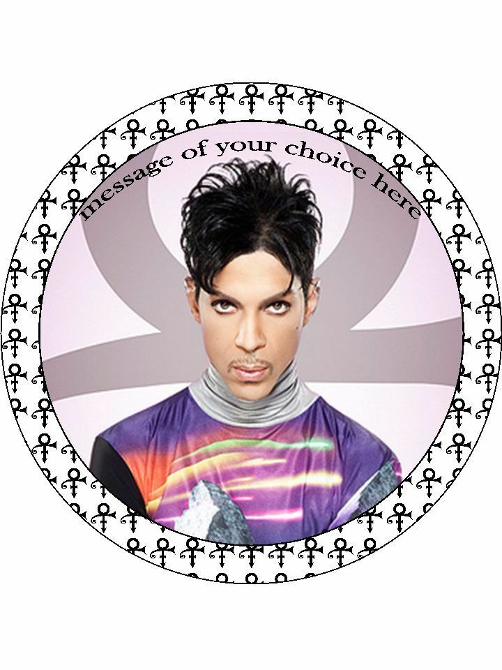PRINCE THE artist singer Personalised Edible Cake Topper Round Icing Sheet - The Cooks Cupboard Ltd