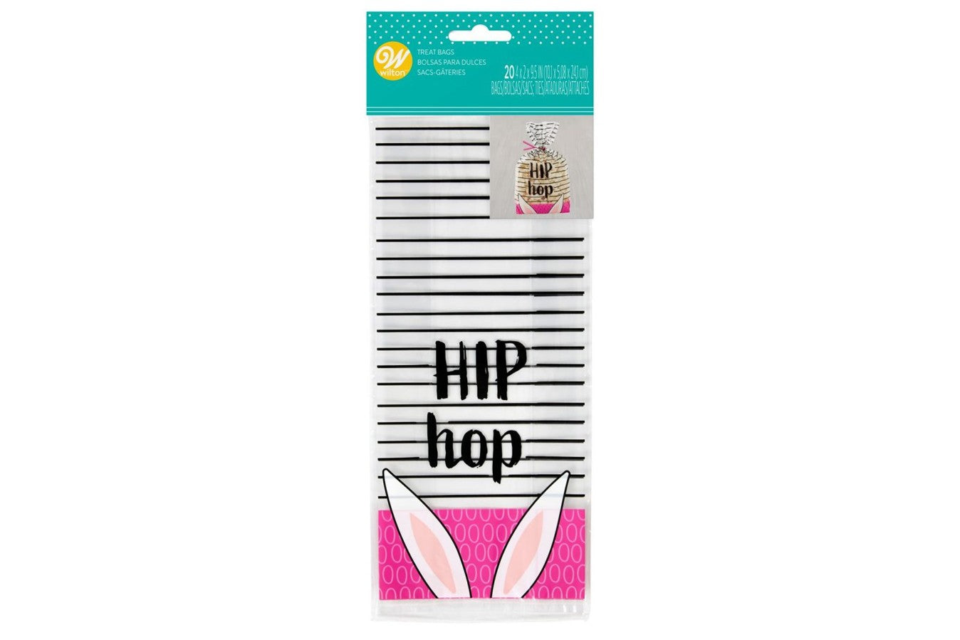 Wilton Hip Hop Easter Treat Bags Pack of 20 with Ties - The Cooks Cupboard Ltd