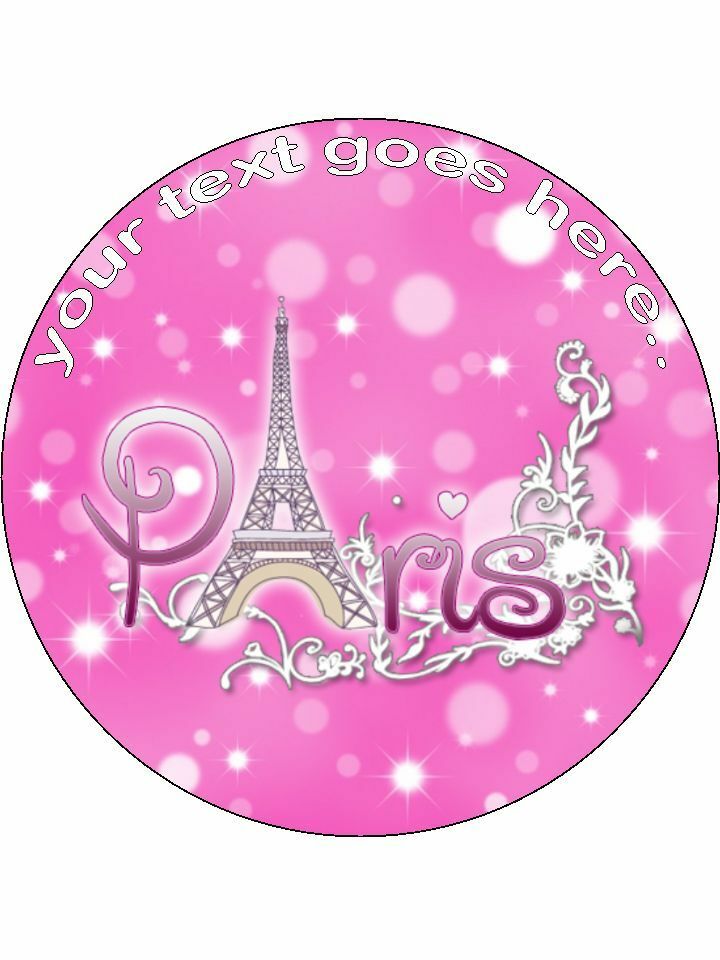 Paris City of love Custom Personalised Edible Cake Topper Round Icing Sheet - The Cooks Cupboard Ltd