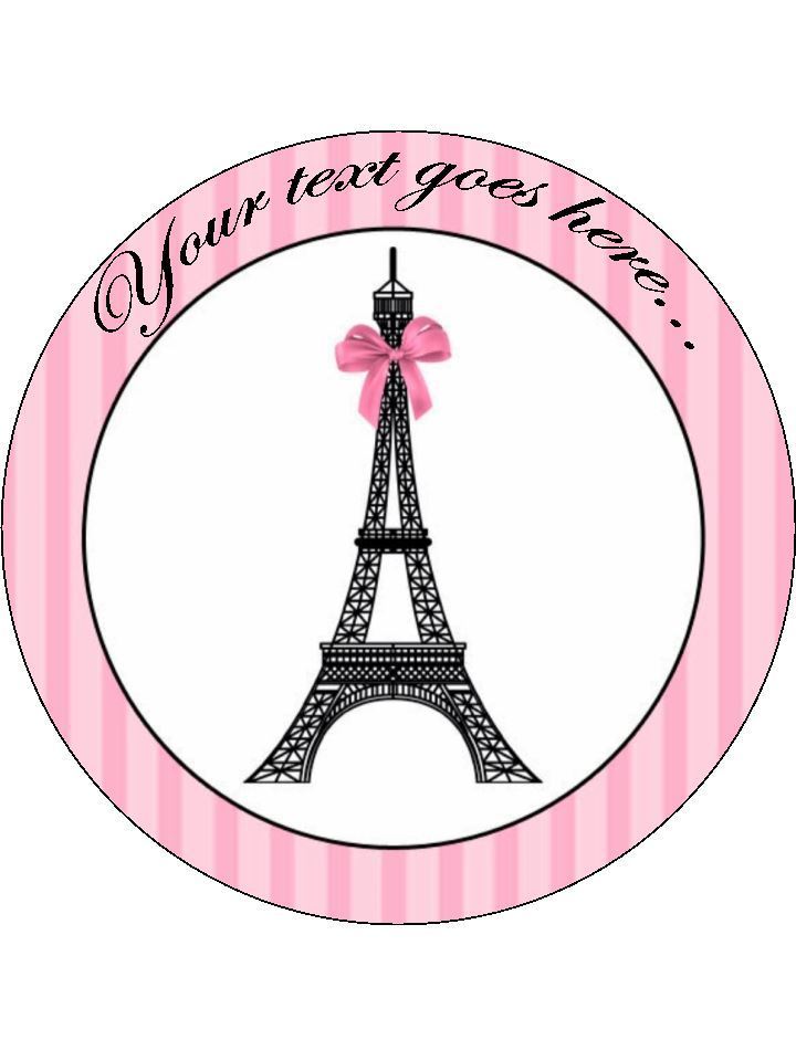 Paris france eiffel tower Personalised Edible Cake Topper Round Icing Sheet - The Cooks Cupboard Ltd