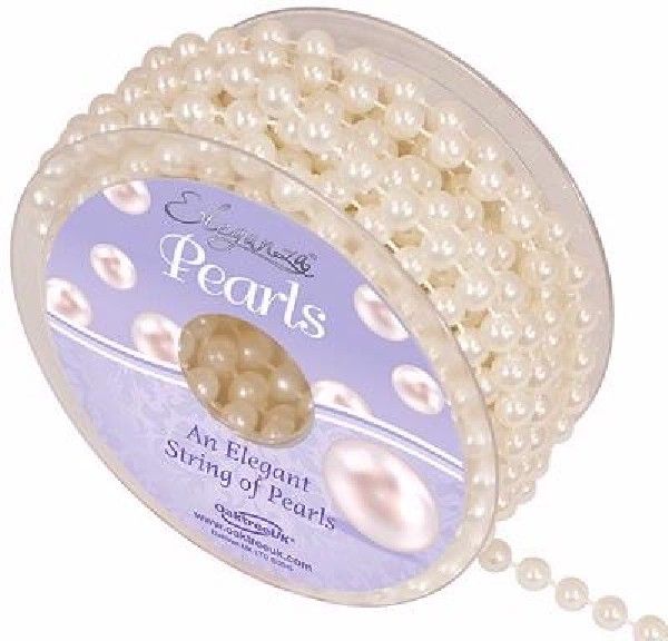 Pearl Beads String 8mm Ivory - Sold Per Metre