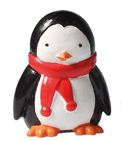 Penguin Plastic Cute Winter Christmas Cake Topper Red Scarf - The Cooks Cupboard Ltd