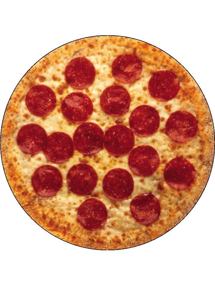 Pepperoni Pizza yummy food Personalised Edible Cake Topper Round Icing Sheet - The Cooks Cupboard Ltd