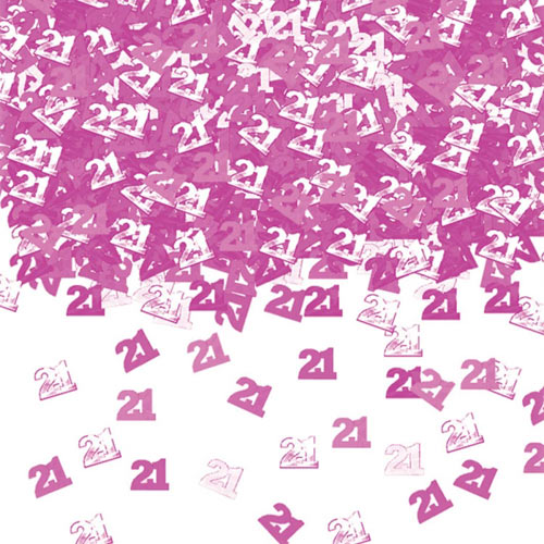 Pink Shimmer 21 21st Birthday Metallic Confetti - The Cooks Cupboard Ltd