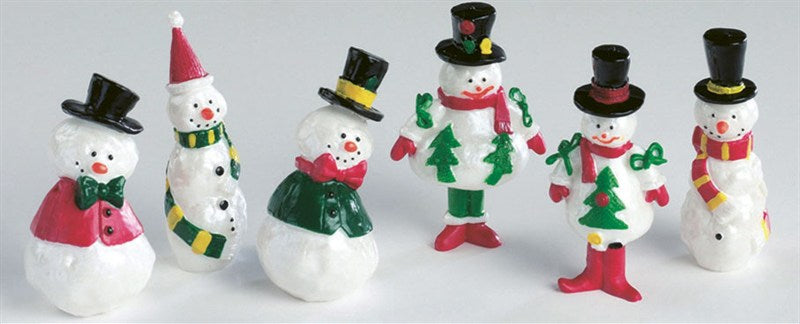 Plastic Assorted Pearly Snowman Christmas Cake or Cupcake Pic Topper - The Cooks Cupboard Ltd