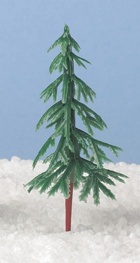 Plastic Green Christmas Tree - Yule Log or Cake Topper - The Cooks Cupboard Ltd