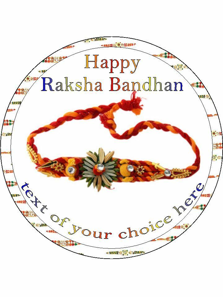Raksha Bandhan festival colour Personalised Edible Cake Topper Round Icing Sheet - The Cooks Cupboard Ltd