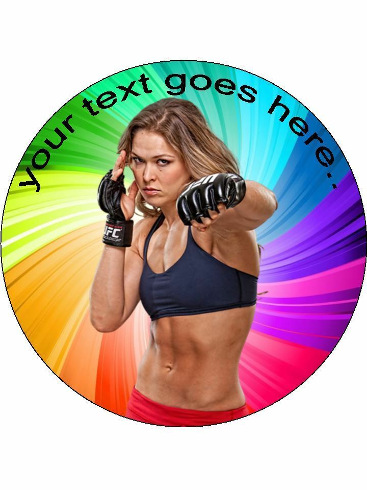 Ronda Rousey MMA star female Personalised Edible Cake Topper Round Icing Sheet - The Cooks Cupboard Ltd
