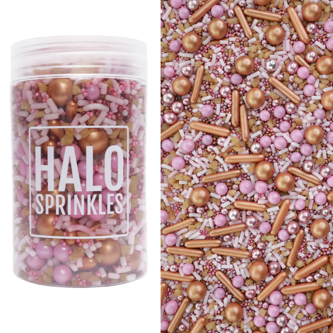 Halo Sprinkles - Luxury Edible Sprinkle Blend - Rosé All Day - Rose, Bronze & Pink Mix Kate's Cupboard Newbridge 