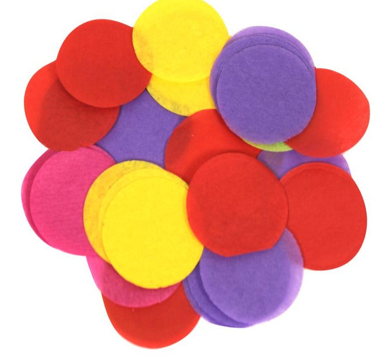Round Tissue Paper Confetti - 15mm Size - 14gram Pack - Multi Colour / Mixed Colour