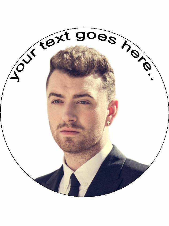 Sam Smith artist Personalised Edible Cake Topper Round Icing Sheet - The Cooks Cupboard Ltd