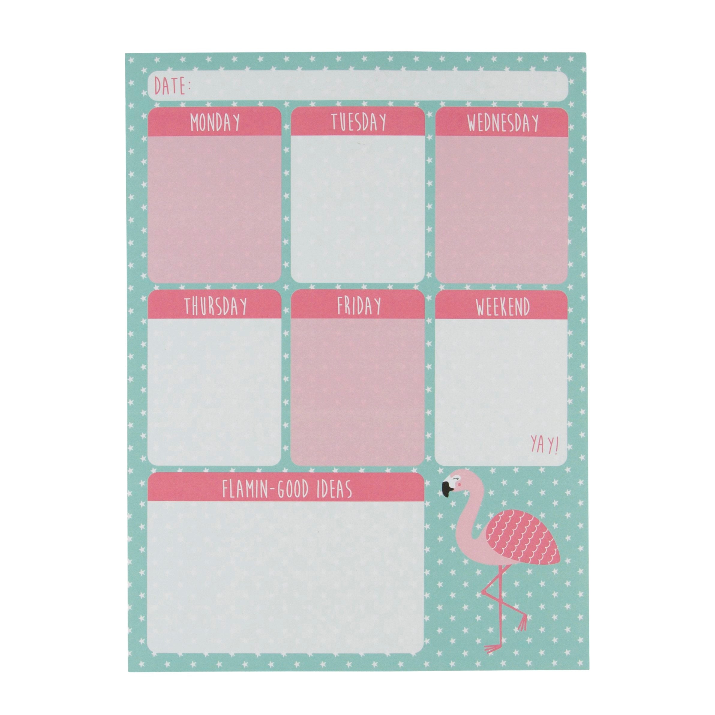 Sass and Belle Flamingo Weekly Planner Note Pad - The Cooks Cupboard Ltd
