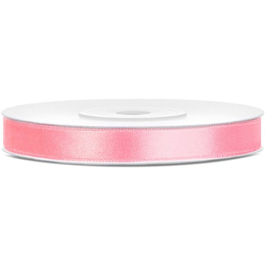 Satin Ribbon - 6mm Width - Light Pink - 25 Metre Roll