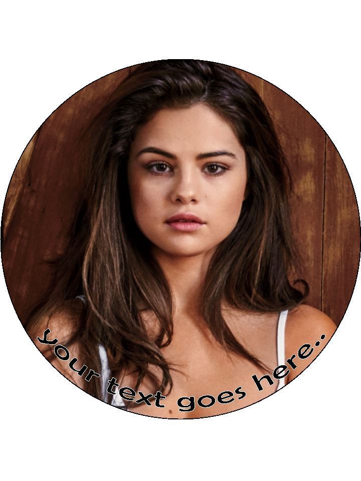 Selena Gomez singer artist Personalised Edible Cake Topper Round Icing Sheet - The Cooks Cupboard Ltd