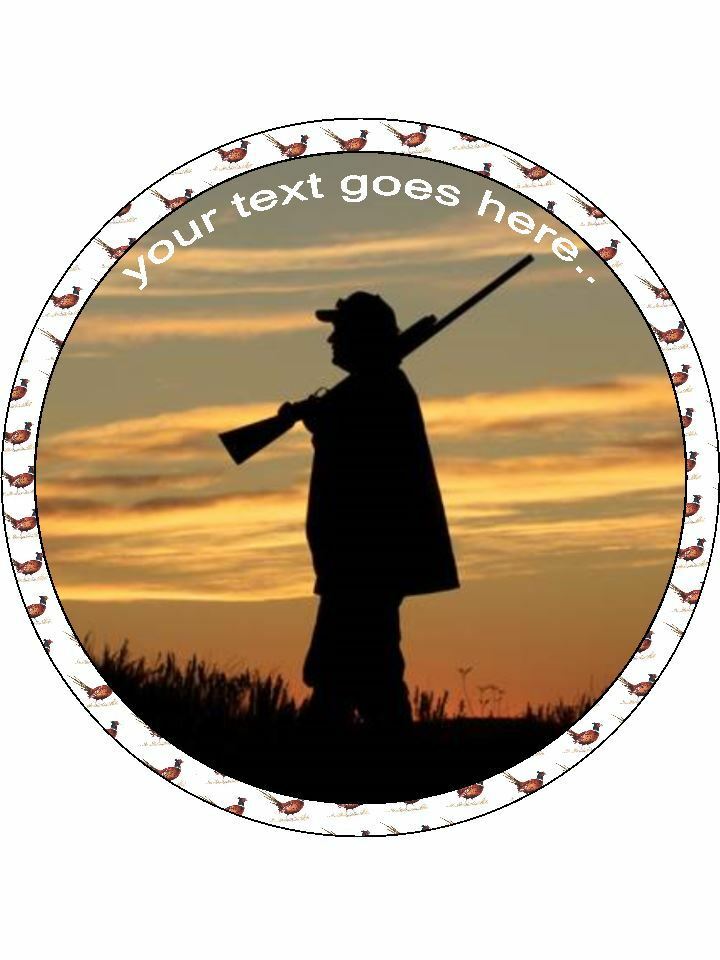 Shooting game hunting Pheasant Personalised Edible Cake Topper Round Icing Sheet - The Cooks Cupboard Ltd