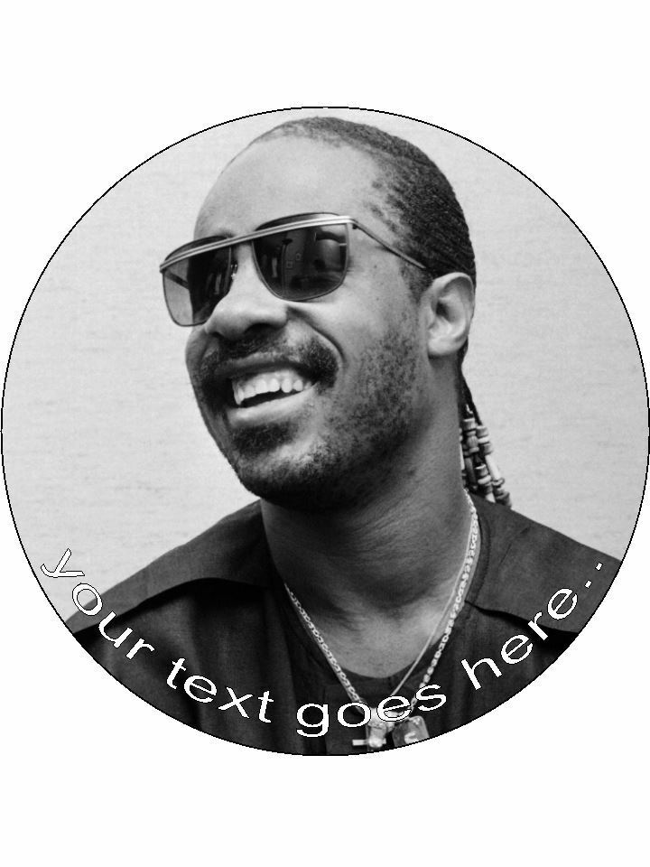 Stevie Wonder artists music Personalised Edible Cake Topper Round Icing Sheet - The Cooks Cupboard Ltd