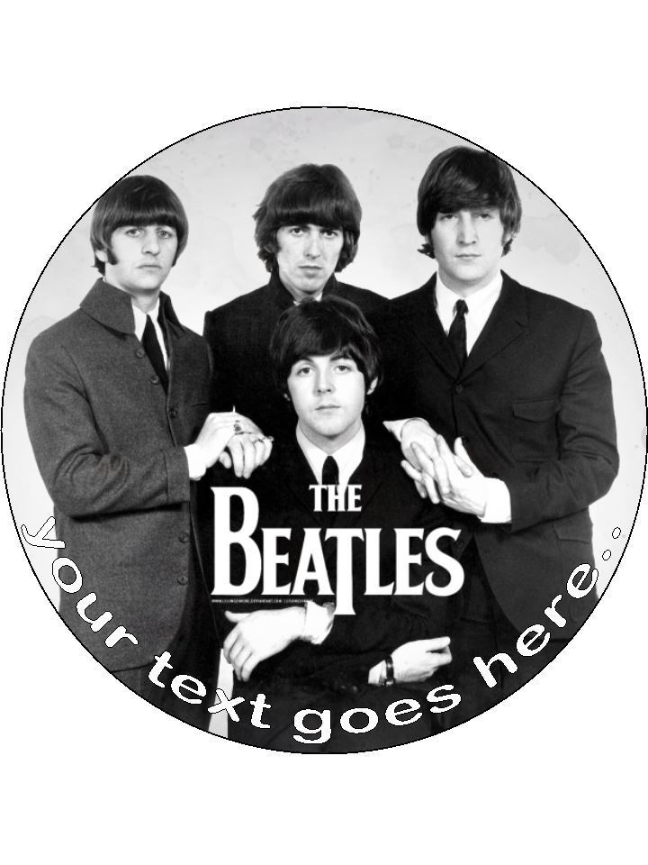 The Beatles artists music Personalised Edible Cake Topper Round Icing Sheet - The Cooks Cupboard Ltd