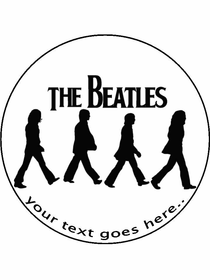 The beatles crossing Personalised Edible Cake Topper Round Icing Sheet - The Cooks Cupboard Ltd