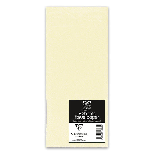 Tissue Paper - Pack of 6 Sheets - Cream