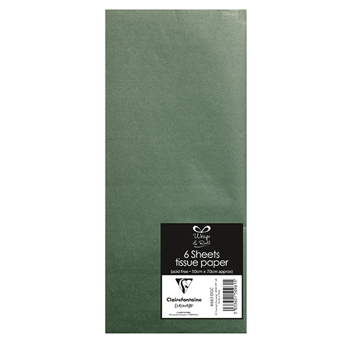 Tissue Paper - Pack of 6 Sheets - Dark Green
