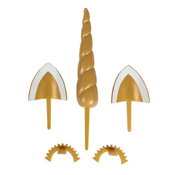 Unicorn DecoSet - 5 piece Unicorn Horn, Eyes and Ears Plastic Cake Topper