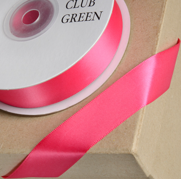 Double Sided Satin Ribbon Fuchsia Pink 15mm - The Cooks Cupboard Ltd