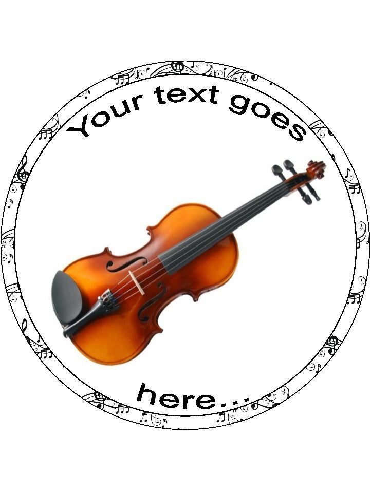Violin music instrument Personalised Edible Cake Topper Round Icing Sheet - The Cooks Cupboard Ltd