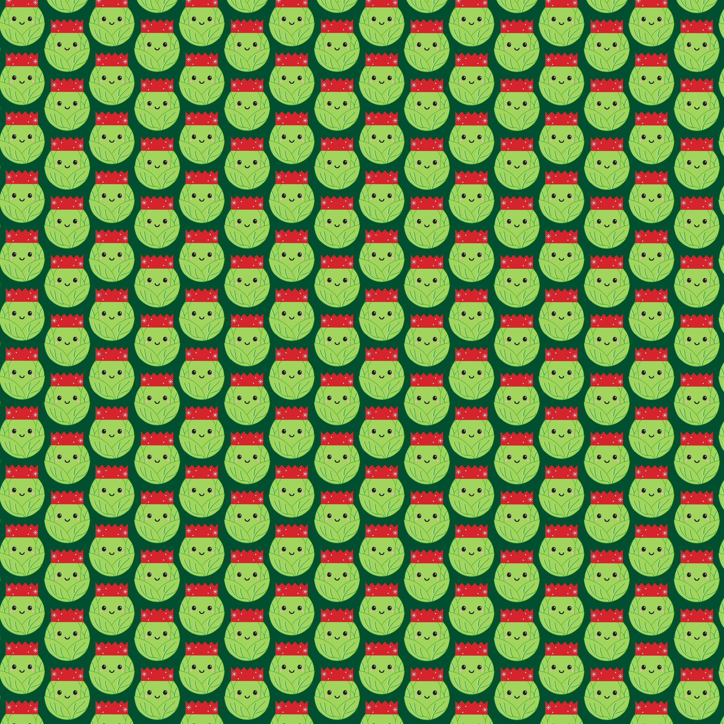Sass and Belle Christmas Brussels Sprouts Festive Food Wrapping Gift Wrap Paper - Kate's Cupboard