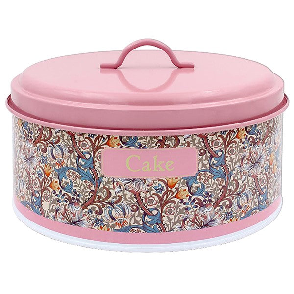 William Morris Golden Lily Dark Dusky Pink Storage Tin - Cake - Kate's Cupboard
