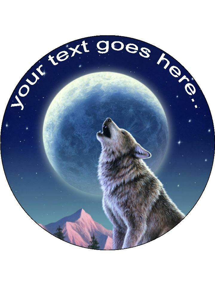 Wolf animal wild moon pack Personalised Edible Cake Topper Round Icing Sheet - The Cooks Cupboard Ltd