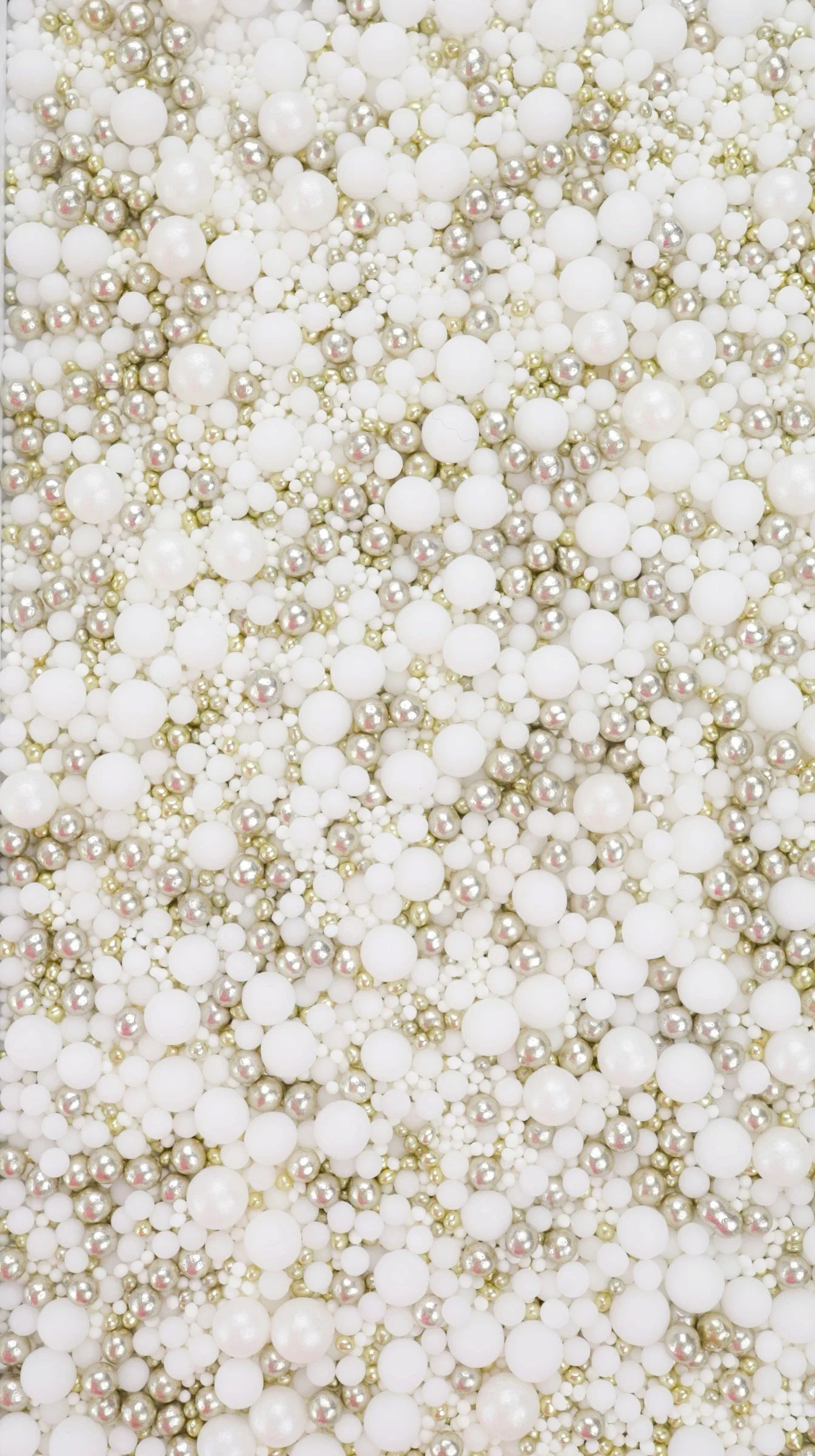 Halo Sprinkles - Luxury Pearls Edible Sprinkle Blend - Amal - White & Gold