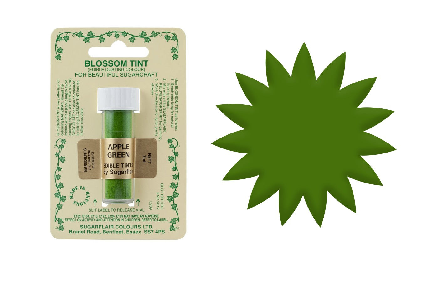 Sugarflair Blossom Tints Apple Green - The Cooks Cupboard Ltd