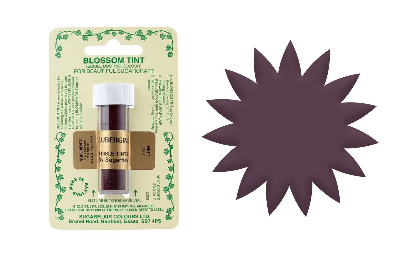Sugarflair Blossom Tint Aubergine - The Cooks Cupboard Ltd