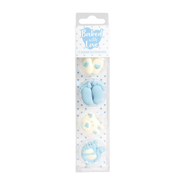 Baked with Love Baby Boy Edible Pipings Cupcake Decorations - The Cooks Cupboard Ltd