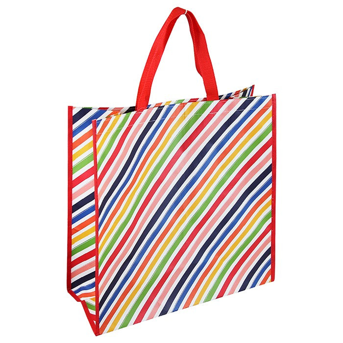 Jumbo Rainbow Stripes Brightly Coloured Large Shopping Bag