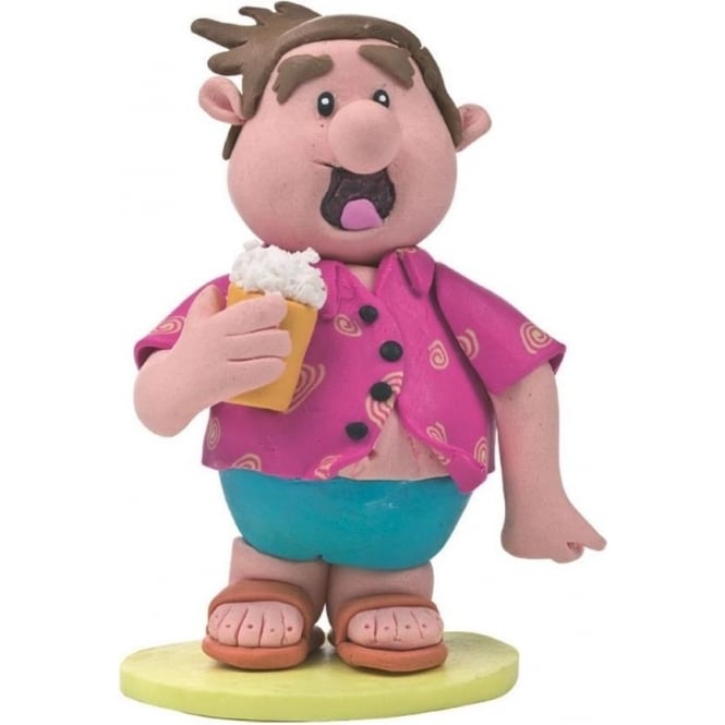 Man In Bright Shirt Holding a Beer on Holiday Cake Topper Figure - The Cooks Cupboard Ltd