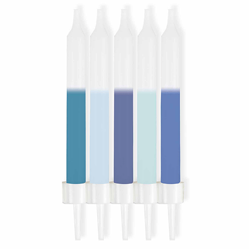 Blue Mix Birthday / Celebration Candles 6cm - Pack of 10