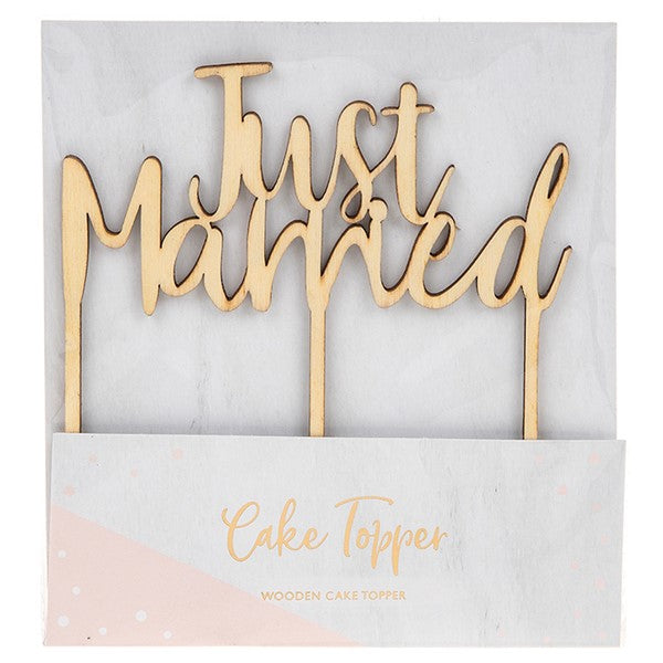 Wooden Cake Topper Pic Just Married