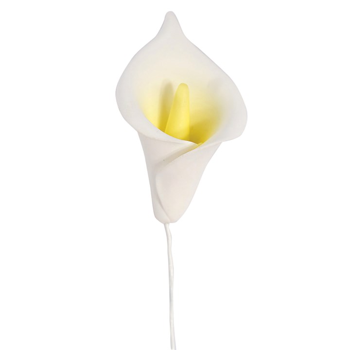Gum Paste Calla Lily Floral Decorative Flower on Wire 40mm Approx. - Kate's Cupboard