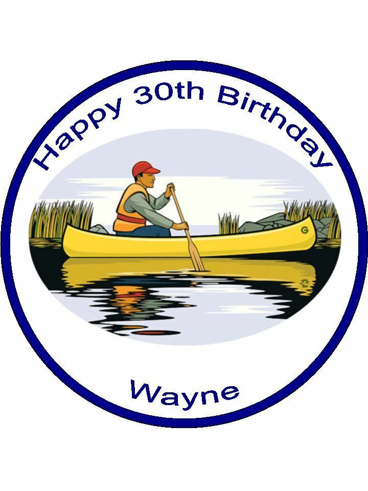 canoeing Canoe water sport Personalised Edible Cake Topper Round Icing Sheet - The Cooks Cupboard Ltd