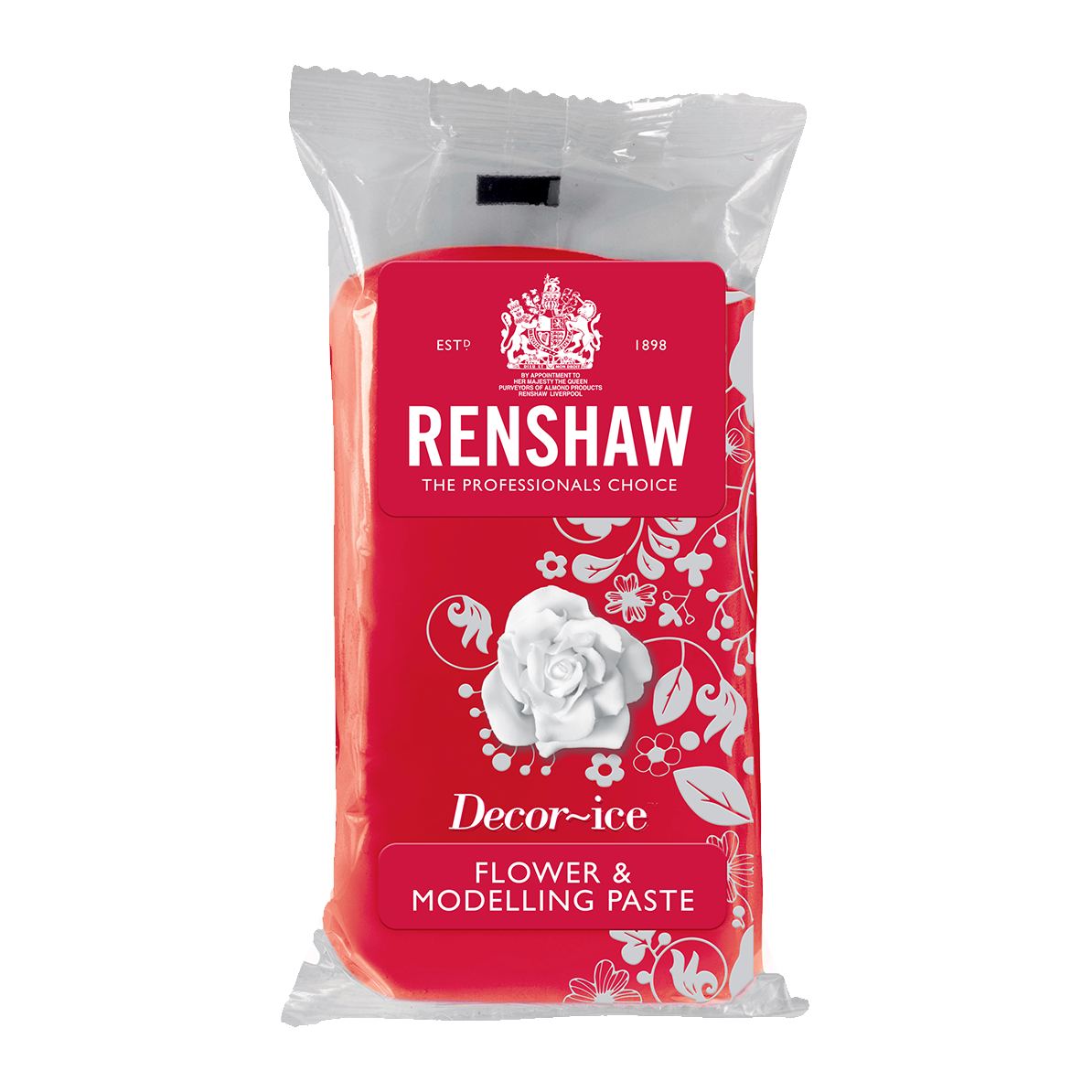 Renshaw - Professional Flower and Modelling Paste Carnation Red 250g - The Cooks Cupboard Ltd