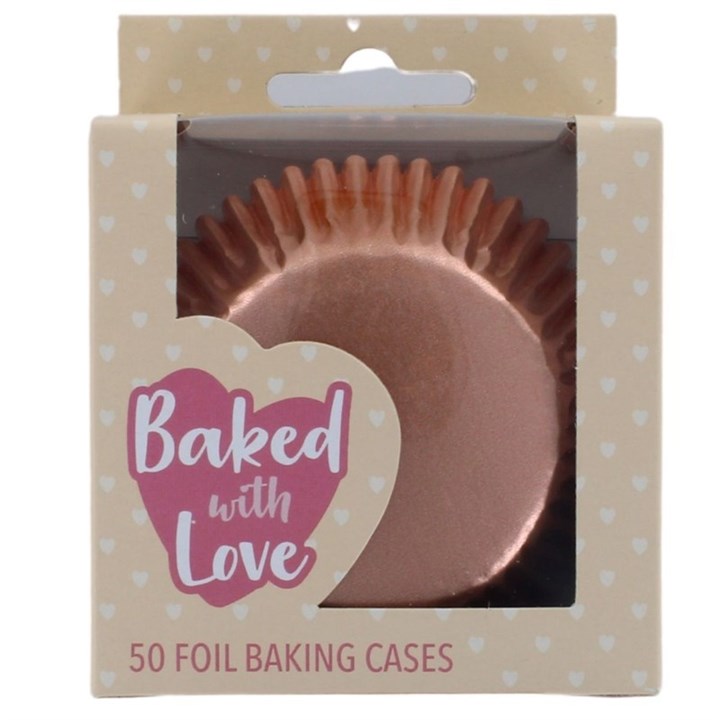 Rose Gold Foil Cupcake Baking Cases - Pack of 50 - The Cooks Cupboard Ltd