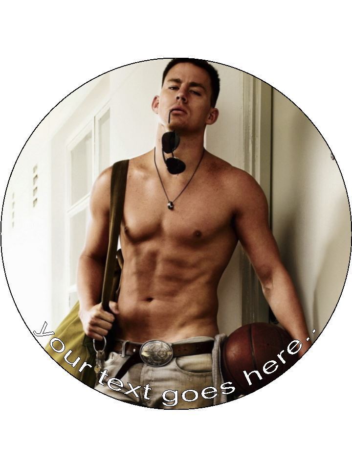 channing Tatum actor Personalised Edible Cake Topper Round Icing Sheet - The Cooks Cupboard Ltd