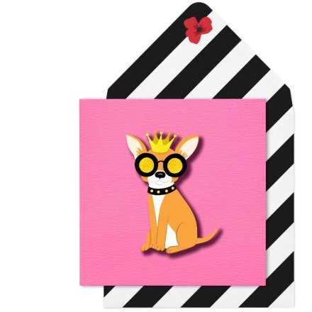 Greeting Card with Envelope -Modern Missy Chihuahua - Dog Theme