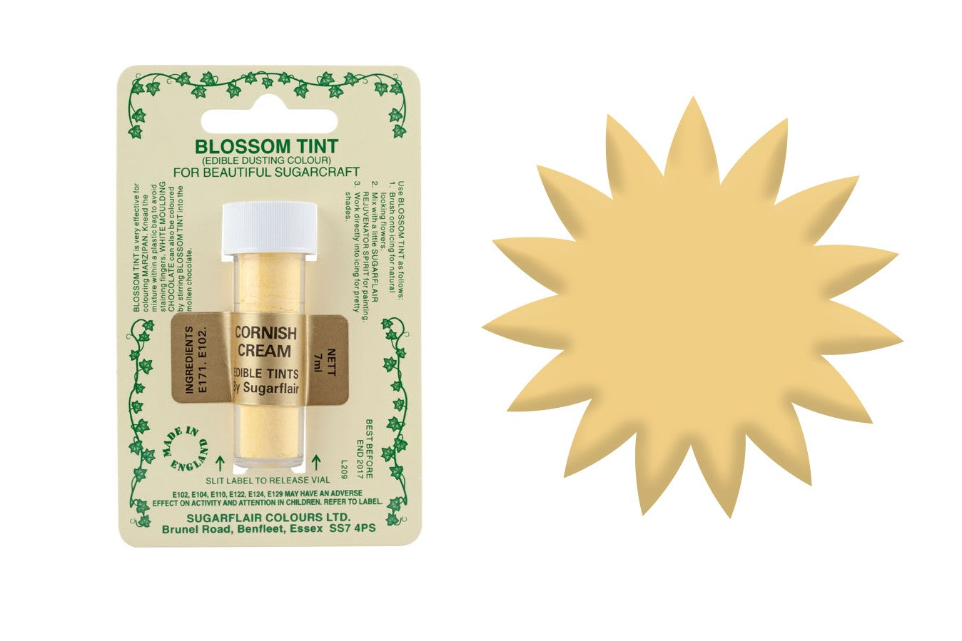 Sugarflair Blossom Tint Cornish Cream - The Cooks Cupboard Ltd