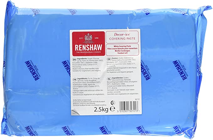 Renshaw Premium Covering Sugarpaste Ready to Roll Icing - White - 2.5kg
