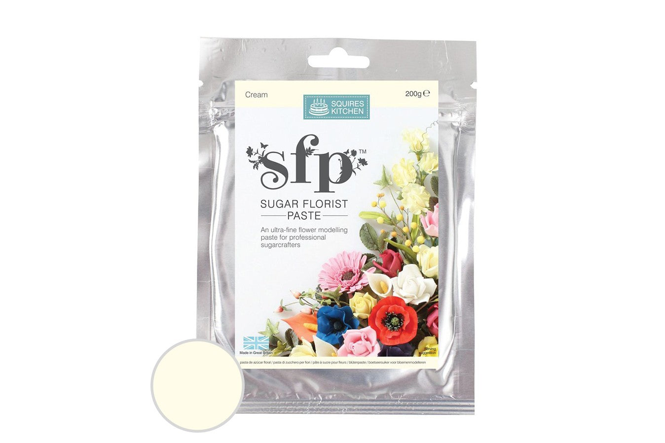 SFP Squires Sugar Florist Paste (Gumpaste) 200g - Cream - The Cooks Cupboard Ltd